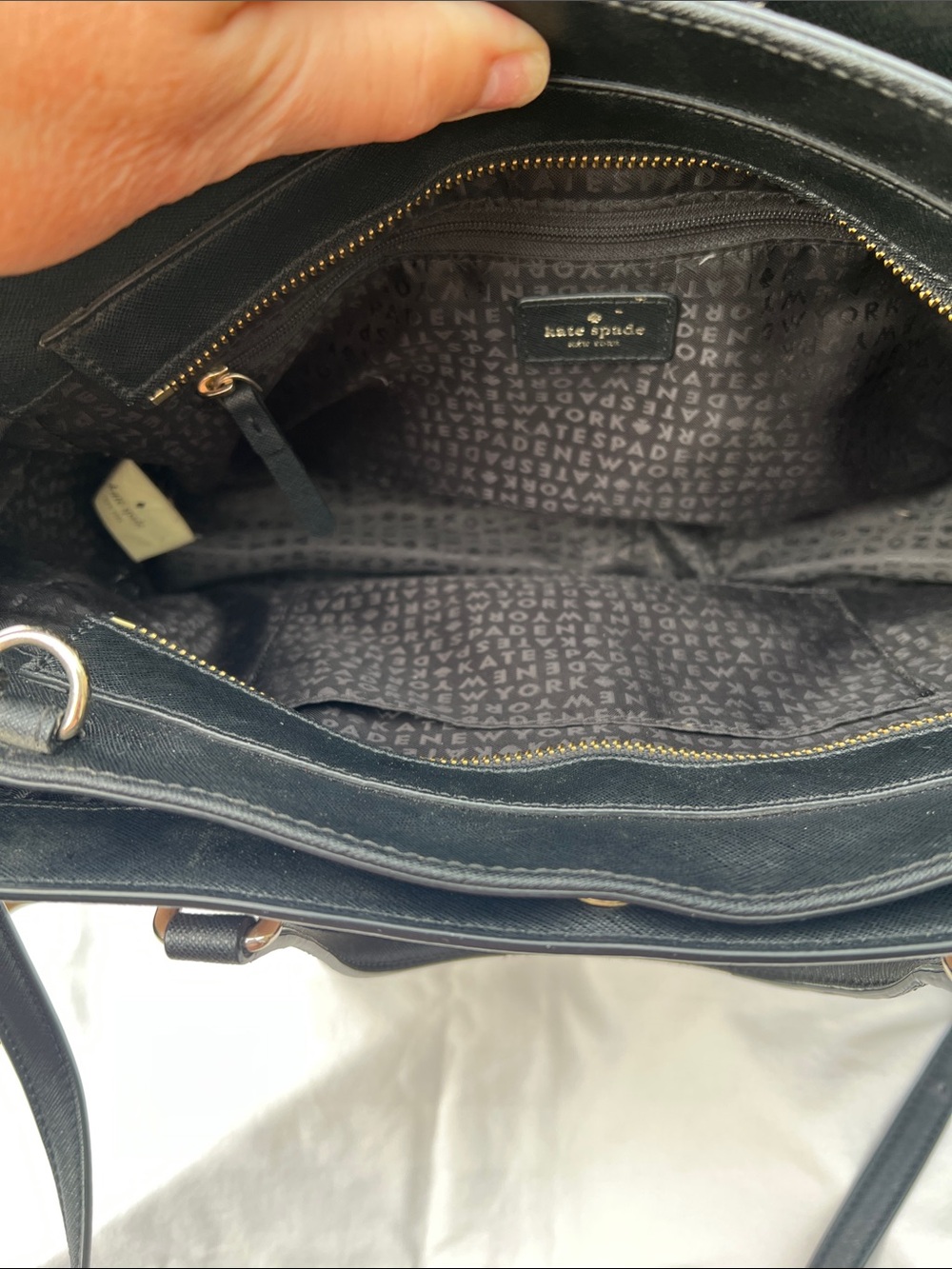 kate spade Pink and Black Saffiano Leather Satchel with Crossbody Strap - Picture 6 of 8